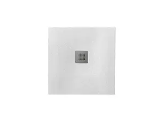 NOKEN FLAT Поддон из материала Light Stone с фактурной поверхностью, 90x90х3h см, белый