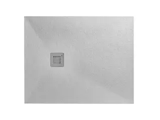 NOKEN SLATE Поддон из минерального литья с фактурной поверхностью, 100x80х2,6h см, белый