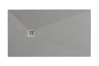 NOKEN SLATE Поддон из минерального литья с фактурной поверхностью, 120x80х2,6h см, серый