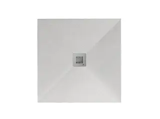 NOKEN SLATE Поддон из минерального литья с фактурной поверхностью, 90x90х3h см, белый