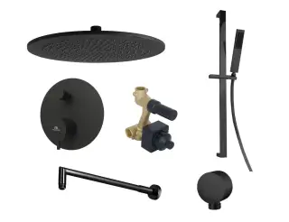 NOKEN KIT RONDO Комплект для душа, с верхним душем NEPTUNE SLIM Ø30 см, matt black