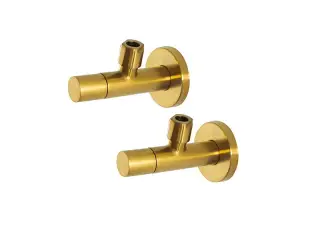 NOKEN HOTELS Набор вентилей подключения смесителя G3/8-G1/2, браш. золото