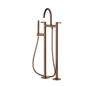 NOKEN LIGNAGE LUXE Смеситель напольный для ванны, шланг 150 см, ручная лейка,медь браш