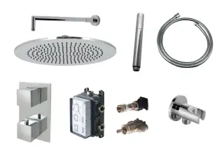 NOKEN KIT ROUND&URBAN Комплект для душа, с верхним душем NEPTUNE Oval 30x20 см, хром