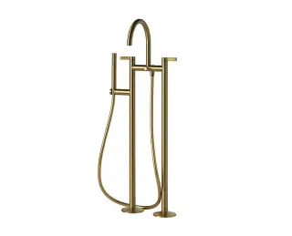 NOKEN LIGNAGE LUXE Смеситель напольный для ванны/душа, шланг 150 см, душ, браш. золото