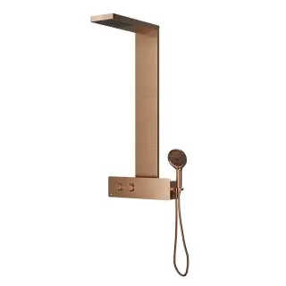 NOKEN OXO Душевая стойка с термостатом, ручной душ с 3 функциями дождя, браш. медь