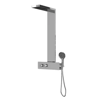 NOKEN OXO Душевая стойка с термостатом, ручной душ с 3 функциями дождя, polished stainless steel