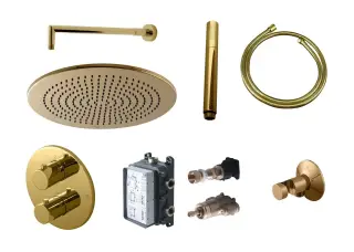 NOKEN PACK THERMOSTATIC LIGNAGE GOLD Душевой комплект с верхним душем 30 см, золото