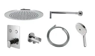 NOKEN PACK TOUCH&FEEL ROUND Душевой комплект с верхним душем Oval 30x20 см, хром