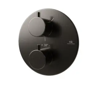 NOKEN ROUND Внешняя часть термостата, браш. титан