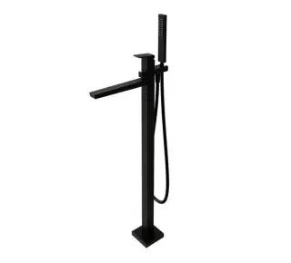 NOKEN SQUARE Однорычажный напольный смеситель для ванны с ручным душем, черный матовый