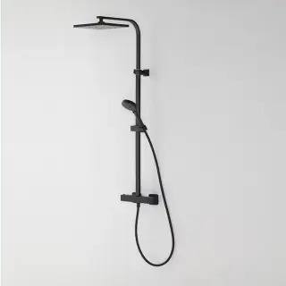 NOKEN TEC SQUARE THERMOSTATIC Душевая стойка термостатическая, лейка 250x250 мм, черный матовый