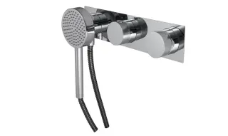 NOKEN TONO Наружная часть термостата с подводом воды и магнитным держателем, 2 потребителя, хром