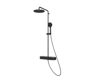 NOKEN TOUCH&FEEL ROUND Душевая стойка с термостатом, р/душ 11 и верхний душ 8,25 л/мин, чёрный