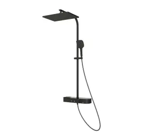 NOKEN TOUCH&FEEL SQUARE Душевая стойка с термостатом, р/душ 7 и верхний душ 9,15 л/мин, чёрный