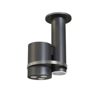 NOKEN EYE Потолочная душевая лейка с хромотерапиией, 100-240V, черный матовы/нержавеющая сталь блест