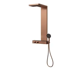 NOKEN LOUNGE Панель для душа с термостатом, верхним и ручным душем, браш. медь