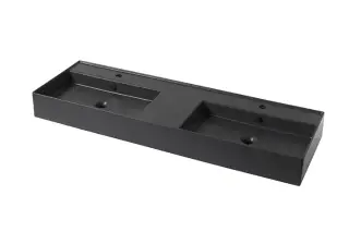 NOKEN ESSENCE C Раковина двойная подвесная 141 см, со сливом, с 2 отв. под смеситель, черный