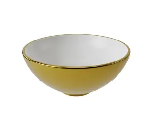 NOKEN SLENDER Раковина Ø40 см для установки на столешницу без перелива, без ДК, белый/золото