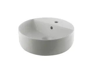 NOKEN RONDO Раковина Ø43 см на столешницу, с переливом, 1 отв., белый