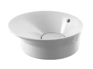 NOKEN TONO Раковина накладная 40 см скошенная, с переливом и керамическим ДК, белый