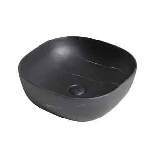 NOKEN SLENDER Раковина на столешницу 41x41 см, БЕЗ перелива, с ДК, marquina stone