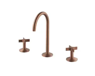 NOKEN LIGNAGE CROSS Смеситель для раковины на 3 отверстия, без ДК, 5 л/мин, браш. медь