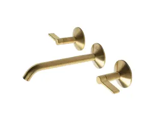 NOKEN LIGNAGE LUXE Смеситель для раков. из стены на 3 отв., 5 л/мин, ребр. ручка, браш. золото