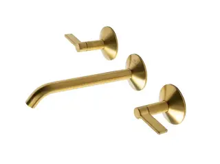 NOKEN LIGNAGE Смеситель для раковины из стены на 3 отв., без ДК, 5 л/мин, браш. золото