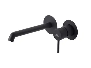 NOKEN ROUND Внешняя часть смесителя для раковины из стены, вылет 200 мм, черный