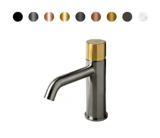 NOKEN ROUND CUSTOM Смеситель для раковины H160 мм, 3/8”, 5 л/мин, без ДК, браш. титан/colors.