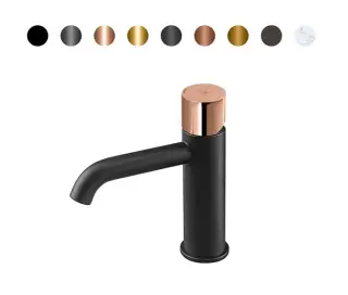 NOKEN ROUND CUSTOM Смеситель для раковины H160 мм, 3/8”, 5 л/мин, без ДК, черный матовый/colors.