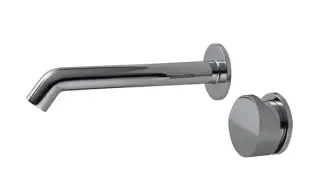 NOKEN TONO Однорычажный смеситель для раковины из стены, ребристая ручка, без ДК, 5.68 л/мин, хром