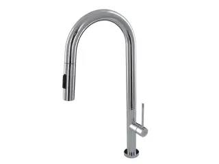 NOKEN URBAN Смеситель однорычажный для мойки, поворотный излив, с выдвижным душем, хром