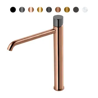 NOKEN ROUND CUSTOM Смеситель для раковины высокий H306 мм, 3/8”, 5 л/мин, без ДК, медь/colors.