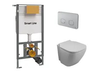 NOKEN PACK ESSENCE C COMPACT Комплект: инсталяция, клавиша, сиденье, унитаз подвесной, хром/белый