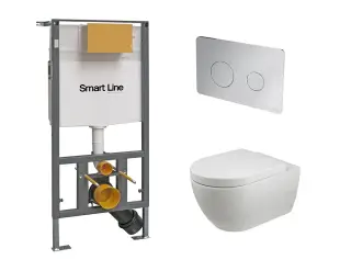 NOKEN PACK ARQUITECT RIMLESS Комплект подвесного унитаза, белый/хром