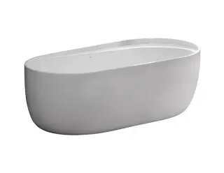 NOKEN LIEM Ванна акриловая свободностоящая, 185x95 см, скрытый перелив, белый/хром