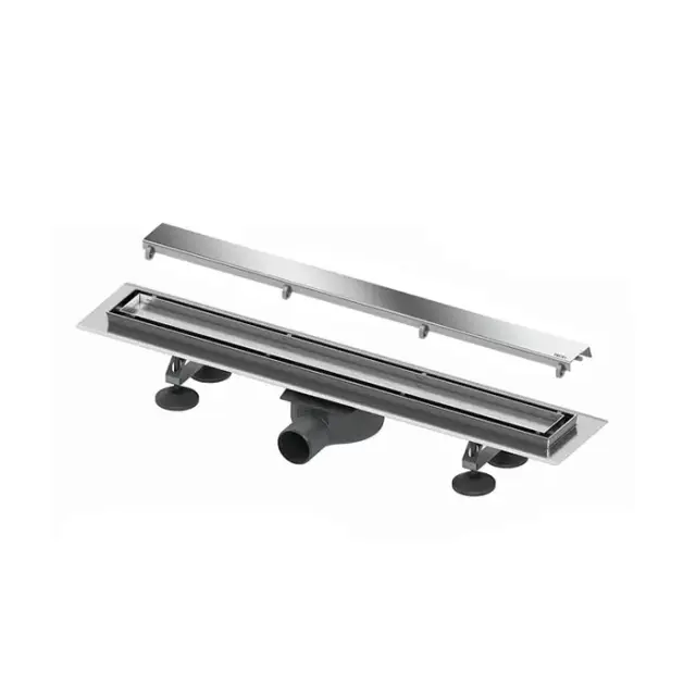 TECE Комплект TECElinus для монтажа дренажного канала 900мм с основой для плитки &quot;tile&quot; и панелью &quot;steel&quot; 2 в 1