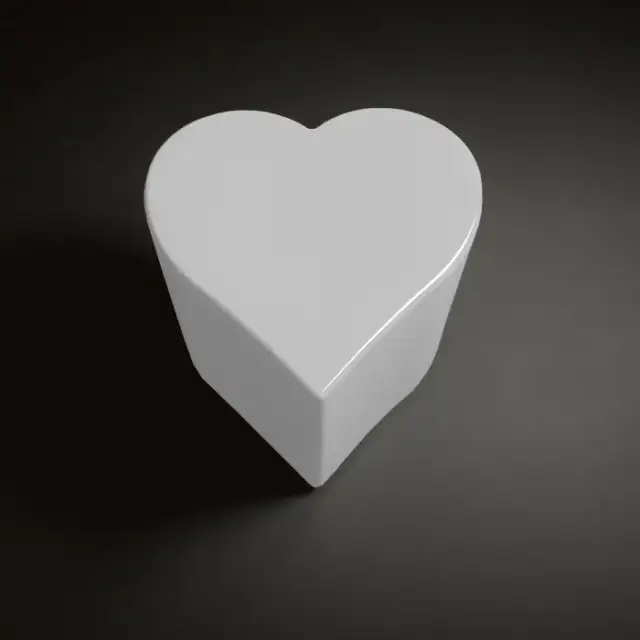 Kerasan Artwork Столик керамический декоративный на стальной основе &quot;CUORI&quot;, 50х50х41 см, цвет: белый глянцевый