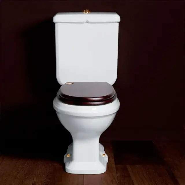 SIMAS Arcade Унитаз моноблок 36,5х68,5см, выпуск в пол, цвет: белый/золото