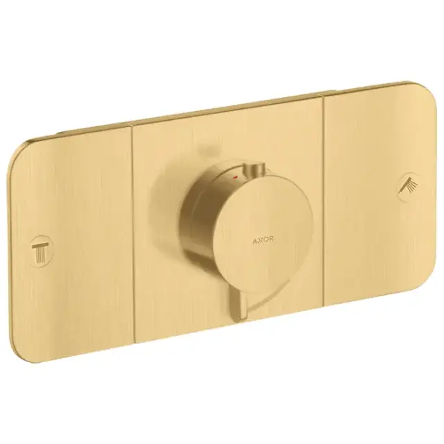 Axor One Смеситель для душа, встраиваемый, термостат, на 2 источника и 1 доп.потребитель, внешняя часть, цвет: шлифованное золото