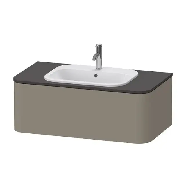 Duravit Happy D.2 Plus Тумба подвесная 100x55x35.4см, с раковиной и 1 ящиком, цвет: stone grey satin matt