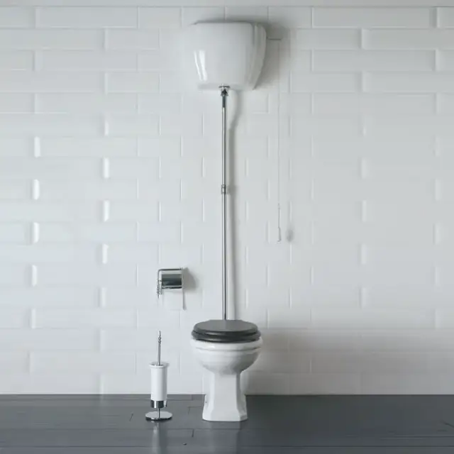 Globo Paestum Унитаз напольный  58х37,5см, слив пол, с высоким бачком, трубой, цвет: белый/хром