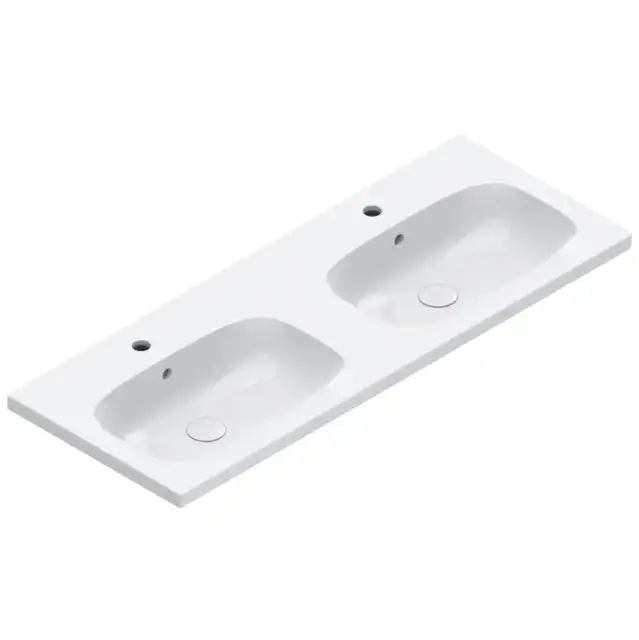 Catalano Alvea Раковина 120x46 двойная, с 2 отв., цвет: белый глянцевый