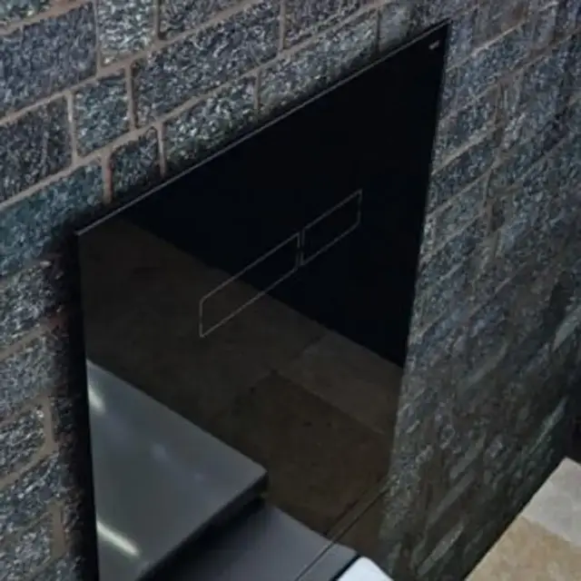 TECELux для установки унитаза -биде (DURAVIT) с верхней панелью из черного стекла с механическим блоком управления, стекло черное, клавиши хром