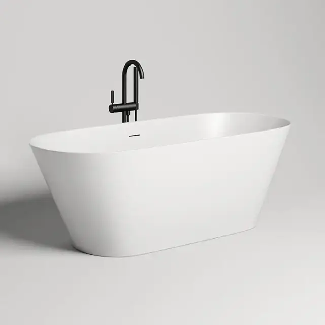 Salini Mona Ванна отдельностоящая 170х72х58.5см., с донным клапаном &quot;Up&Down&quot;, сифон, слив-перелив, материал: S-Stone, цвет: белый матовый