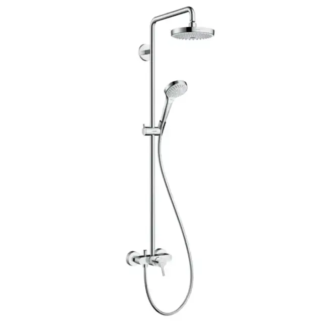 Hansgrohe Croma Select S 180 SHP Душевая система, верхний душ 187мм, с ручным душем и однорычажным смесителем, цвет: белый/хром