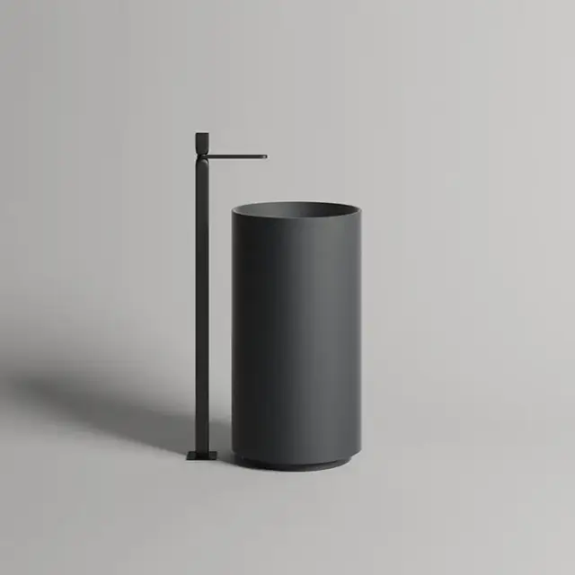 Salini  Armonia Раковина напольная 45х45х85см, без отв., без перелива, с донным клапаном, материал: S-Stone, цвет: RAL9005 матовый