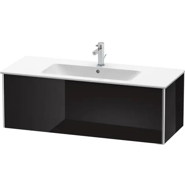 Duravit XSquare Тумба подвесная, 121х47.8х40см, с раковиной, с 1 выдв ящик, цвет: черный глянцевый